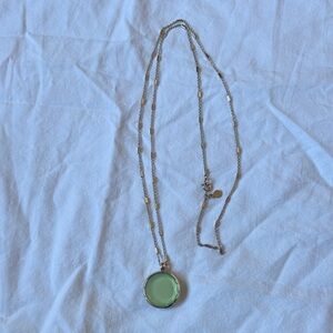 LOFT Silver Necklace with Green Pendant
